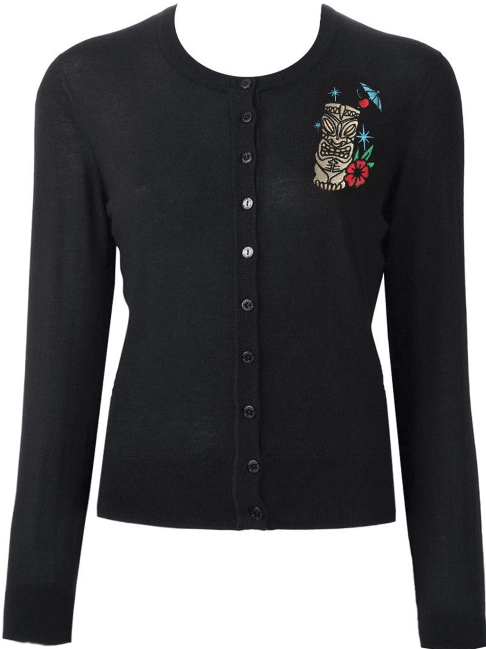 🌺Double Trouble Apparel Embroidered Tiki Cardigan, Black, 2X, NWOT🌺 - Picture 6 of 14
